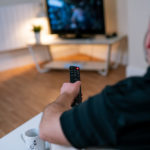 Man off the streets - watching tv