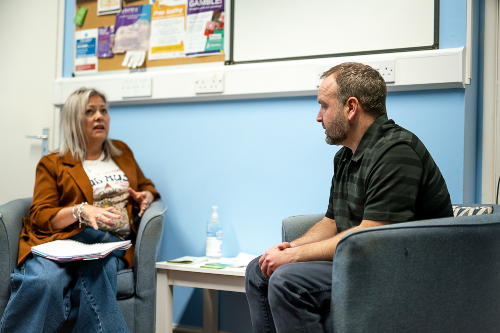 Helping the Homeless in Telford - Two people talking